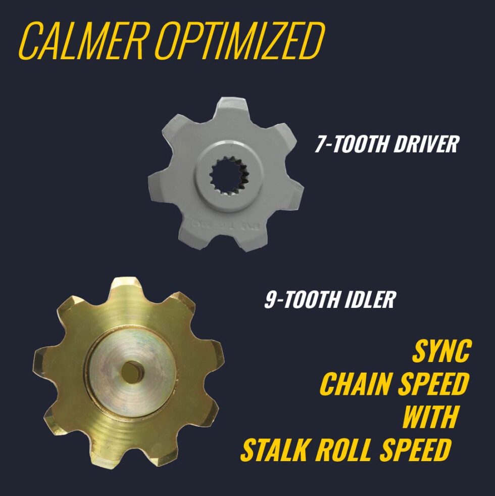 Reviews Calmer Built Head in 15 inch corn on a Gleaner Combine