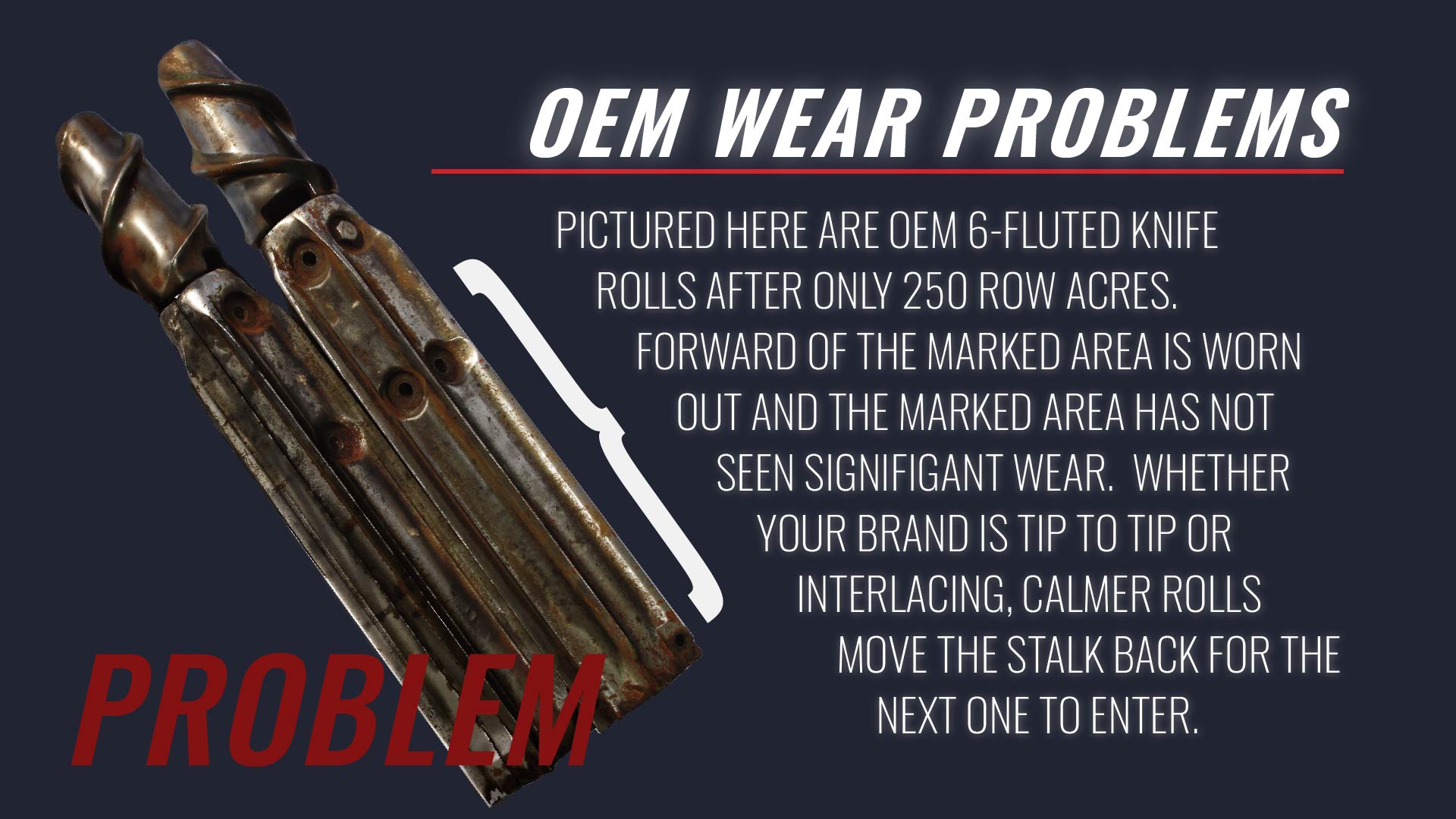 wear problems in OEM stalk rolls