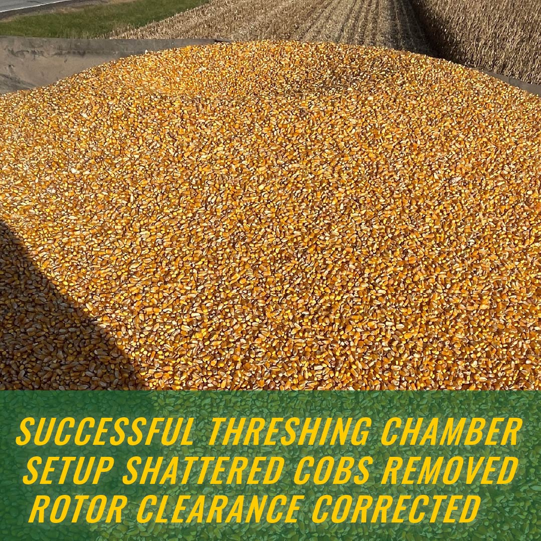 clean grain sample without shattered cobs deere combine
